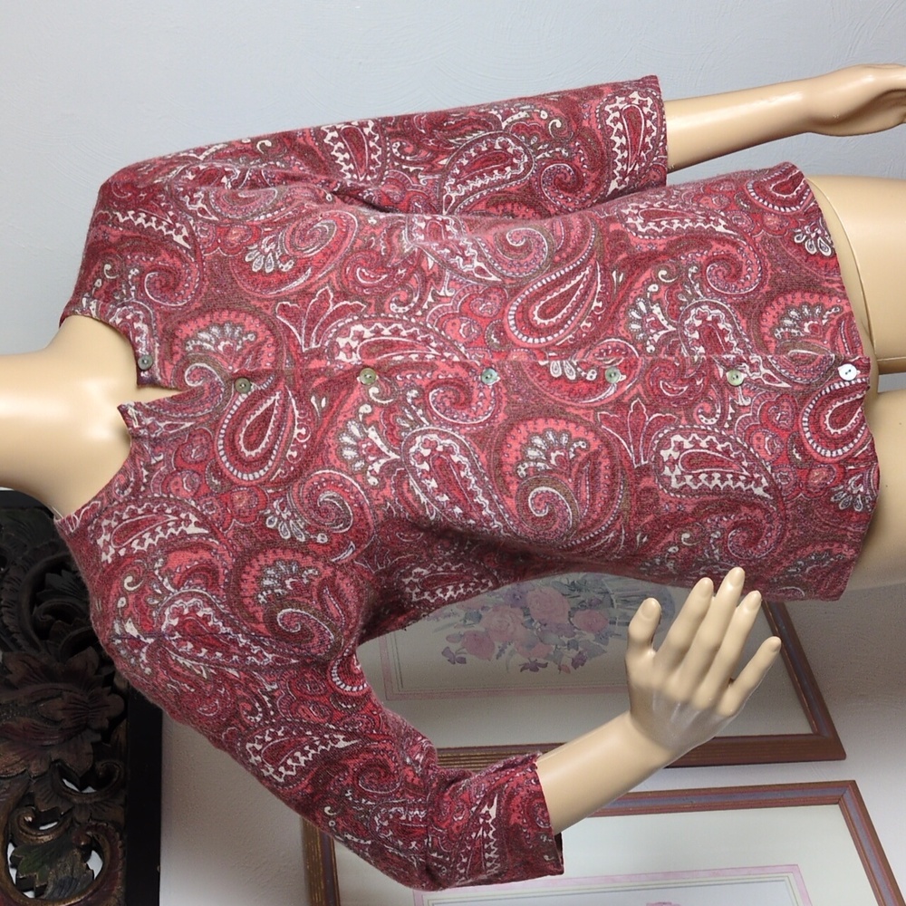 Angora & Lamb's Wool Paisley Sweater Large